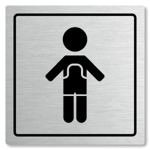 WC chlapci, 148x148mm, stříbrná, Arizona